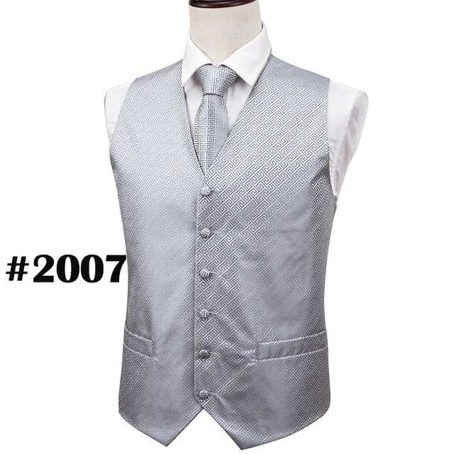 Black Paisley Silk Waistcoat/Vest Sets - BlacknevaR