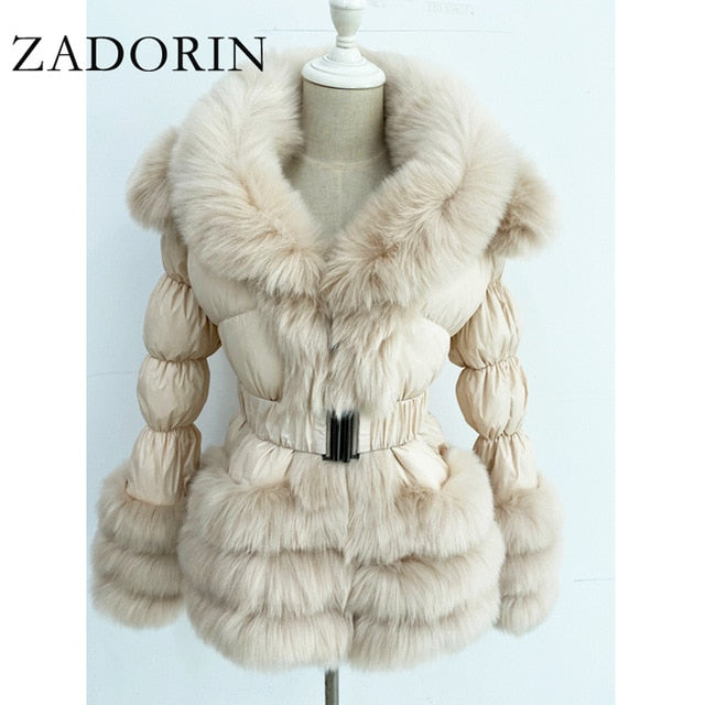 Detachable Down FAUX Fur Jacket - BlacknevaR