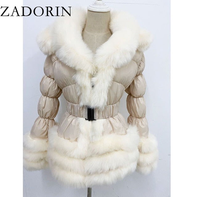 Detachable Down FAUX Fur Jacket - BlacknevaR
