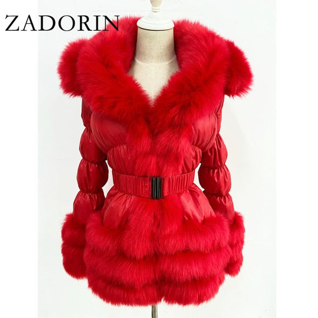 Detachable Down FAUX Fur Jacket - BlacknevaR