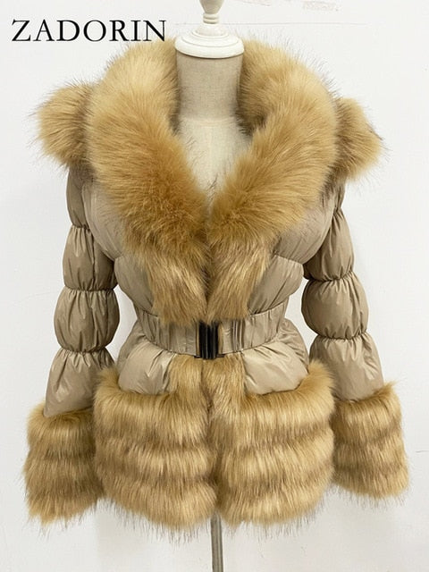 Detachable Down FAUX Fur Jacket - BlacknevaR