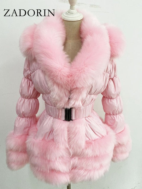 Detachable Down FAUX Fur Jacket - BlacknevaR