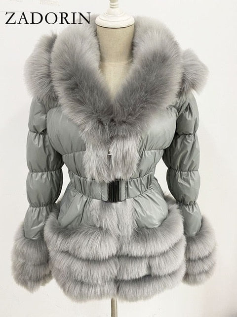 Detachable Down FAUX Fur Jacket - BlacknevaR