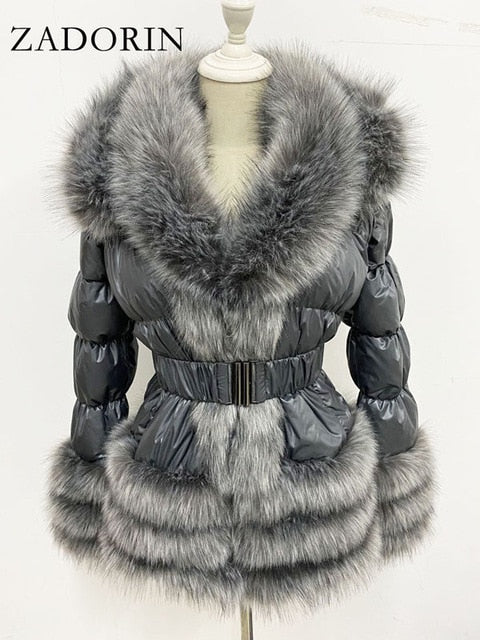 Detachable Down FAUX Fur Jacket - BlacknevaR