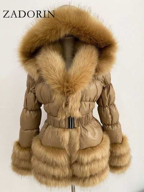 Detachable Down FAUX Fur Jacket - BlacknevaR
