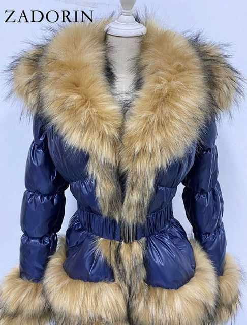 Detachable Down FAUX Fur Jacket - BlacknevaR