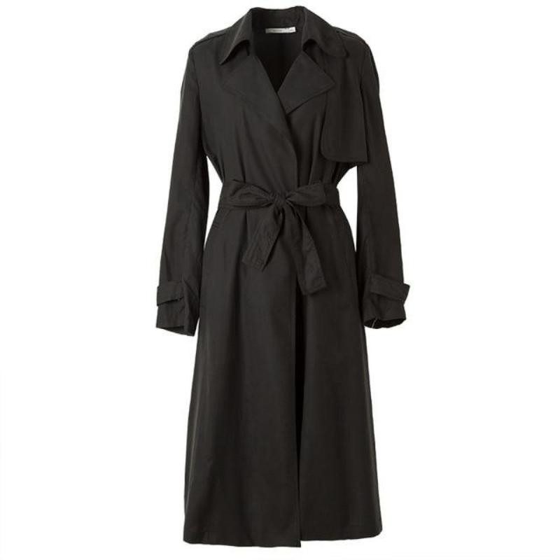 Silk Belted Trench Coat - BlacknevaR