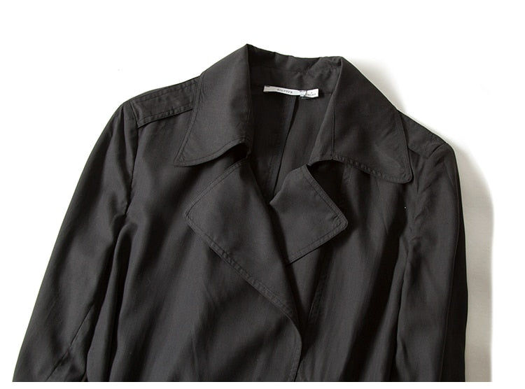 Silk Belted Trench Coat - BlacknevaR