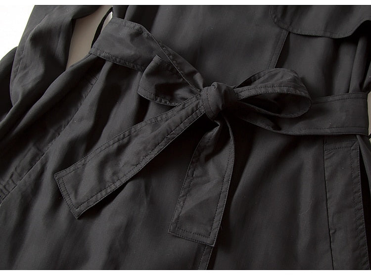 Silk Belted Trench Coat - BlacknevaR