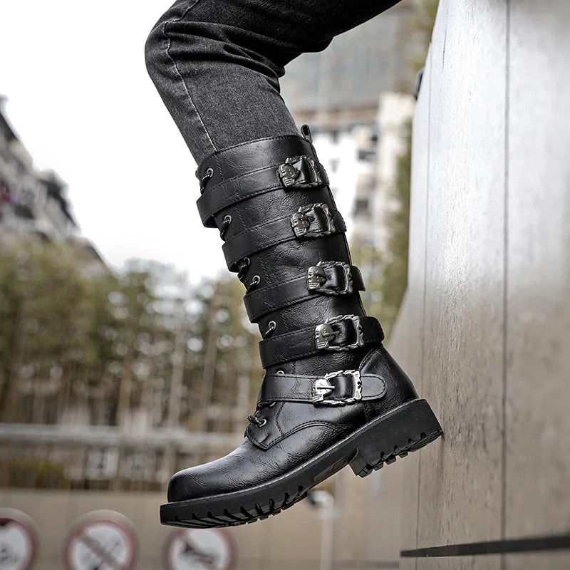 BLACKNEVAR® Raven Harness Biker Boots