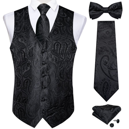 BLACKNEVAR® Black Paisley Vest Set