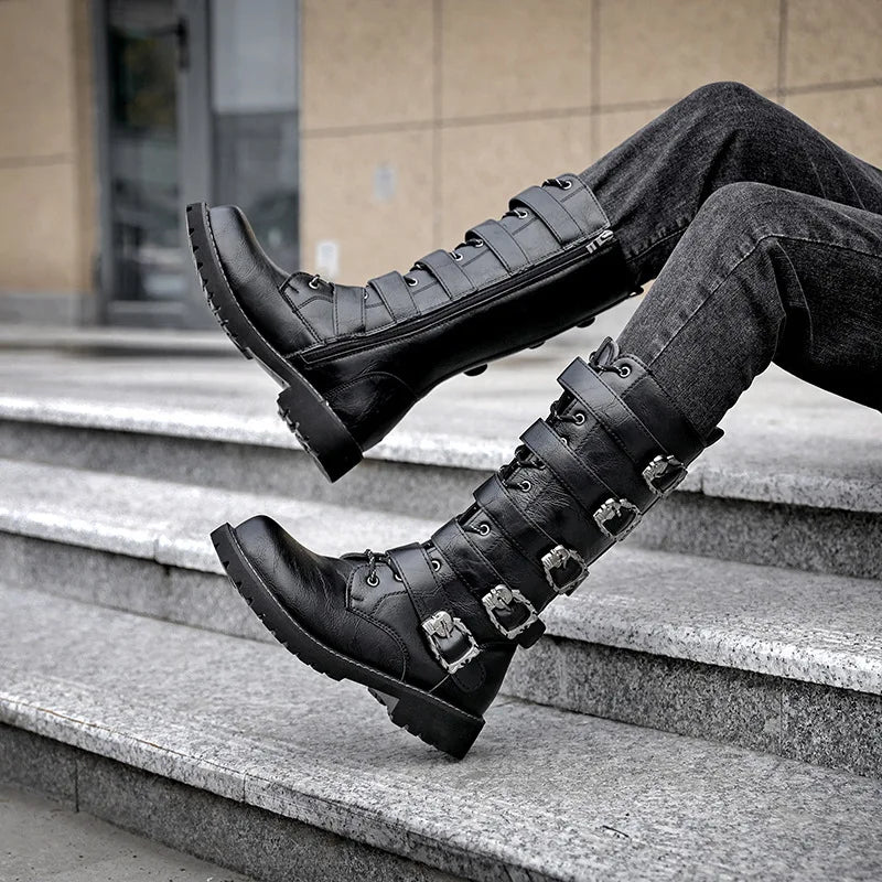 BLACKNEVAR® Raven Harness Biker Boots