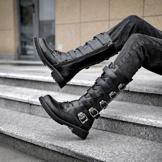 BLACKNEVAR® Raven Harness Biker Boots