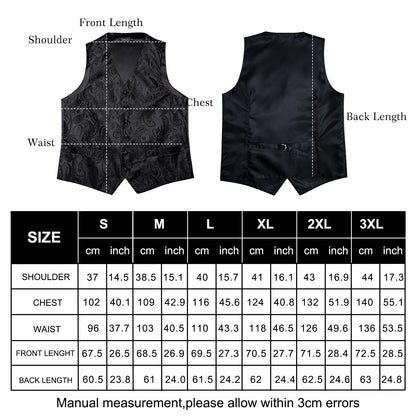 BLACKNEVAR® Black Paisley Vest Set