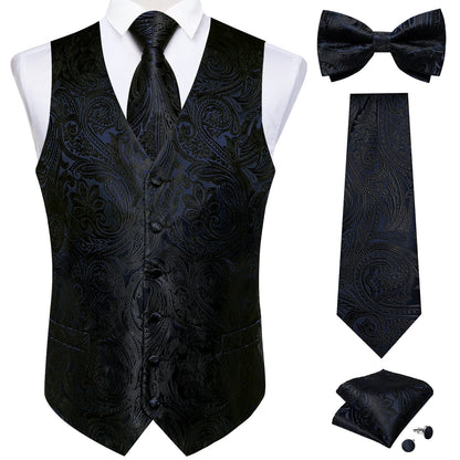 BLACKNEVAR® Black Paisley Vest Set