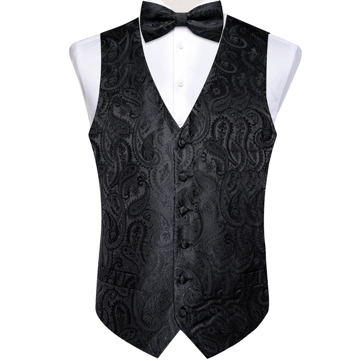 BLACKNEVAR® Black Paisley Vest Set
