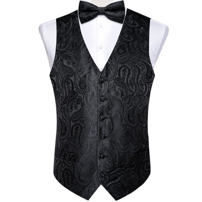 BLACKNEVAR® Black Paisley Vest Set