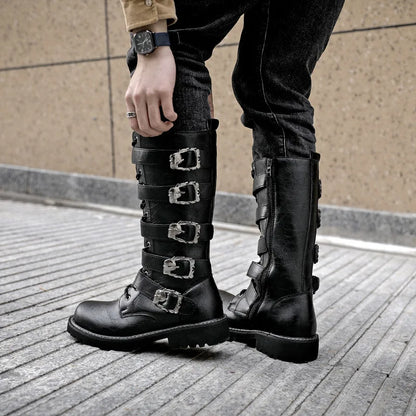 BLACKNEVAR® Raven Harness Biker Boots