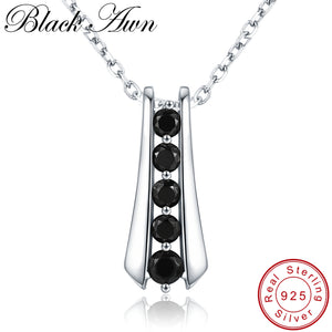 Sterling Silver Black Pendant Necklace