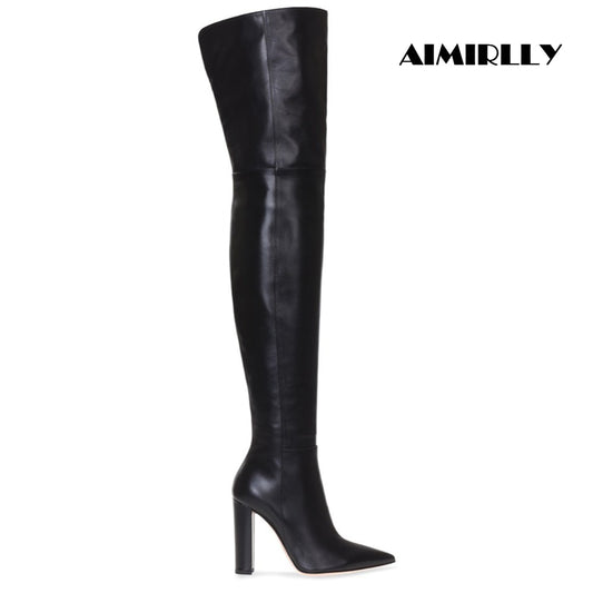 Thigh High Pointed Boots - BlacknevaR