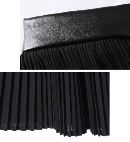 Waist Pleated Chiffon Skirt - BlacknevaR